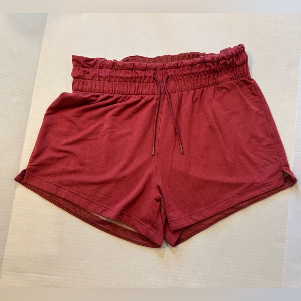 adidas Women's Maroon Athletic Shorts with drawstring waist size large